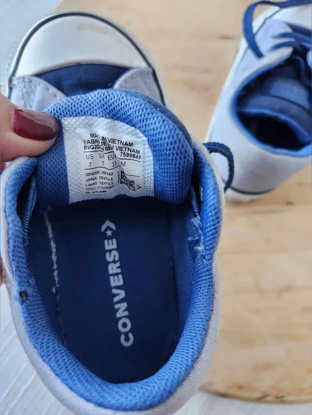 Converse Kids' Low Top Sneakers - Light Gray with Navy